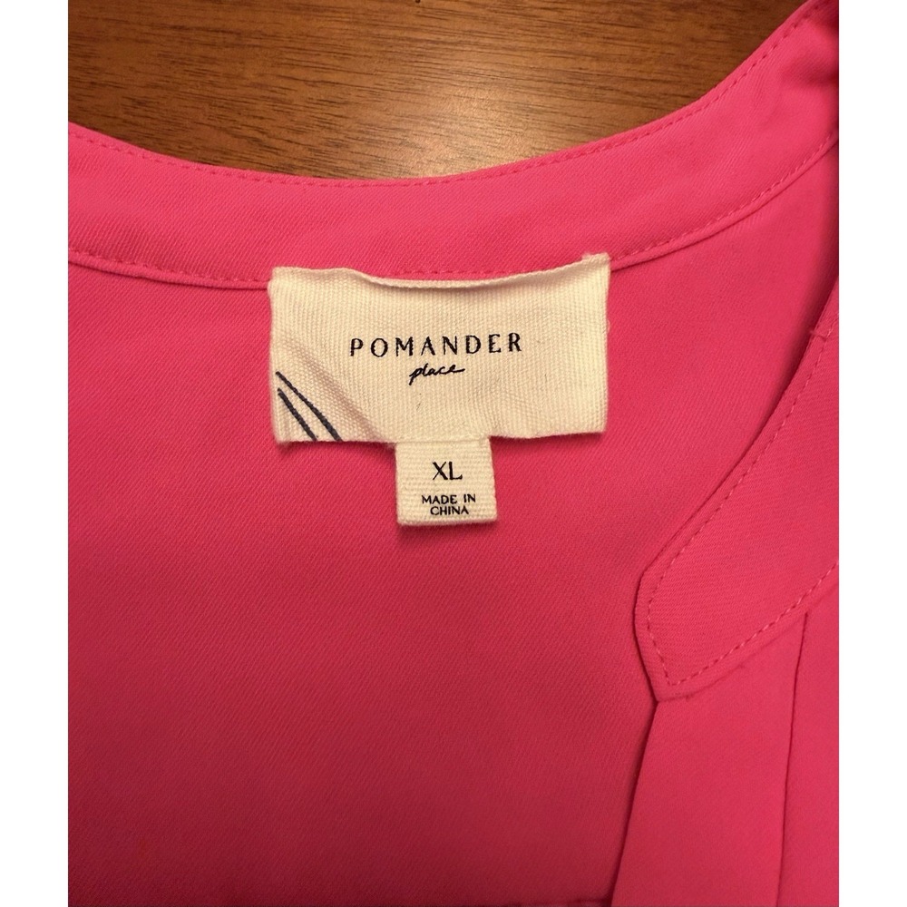 Tuckernuck POMANDER PLACE Kenzo Dress XL Electric Pink Tiered Long Sleeve Shift - Picture 3 of 10